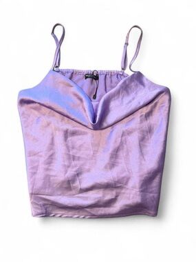 Nasty Gal Lilac Satin Cowl Neck Camisole